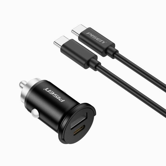 PISEN Quick Mini Car Charger USB-C+USB-A 20W (TP-C77)